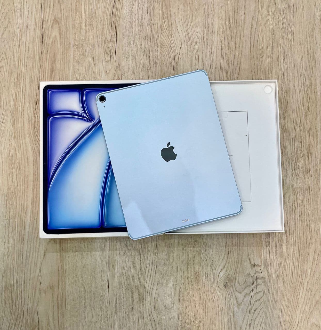 iPad Air unboxed in sky blue