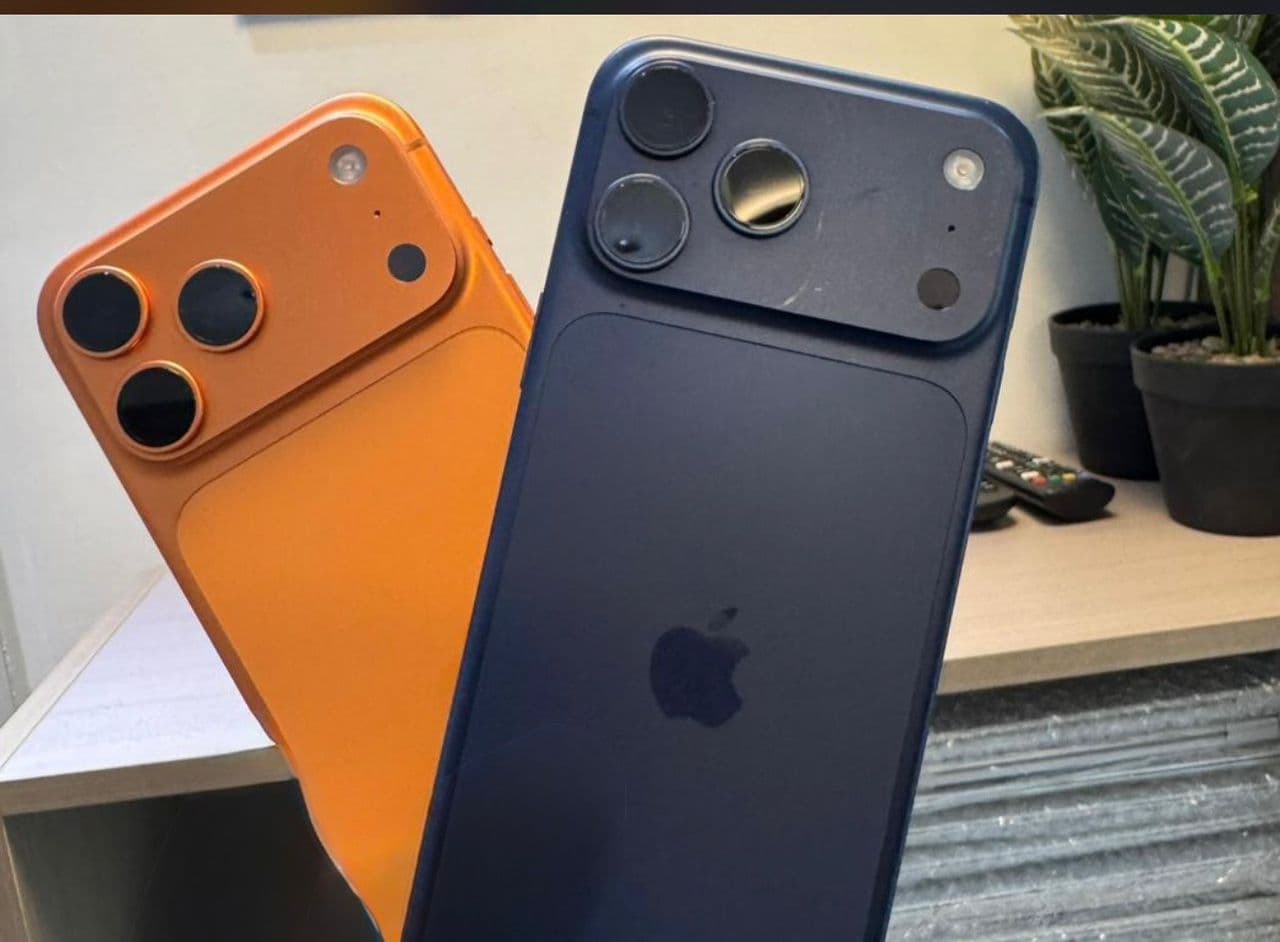 iPhone 17 series in orange and blue